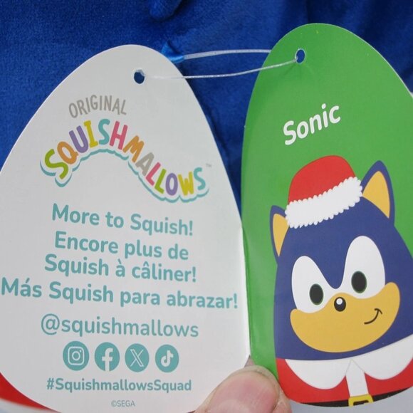 2024 Squishmallows 12" SONIC SANTA Plush Hat Suit New w. Tags - Picture 5 of 9